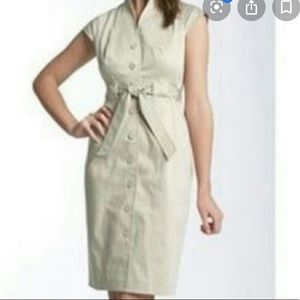 Calvin Klein Khaki Button Front Dress, Size 4